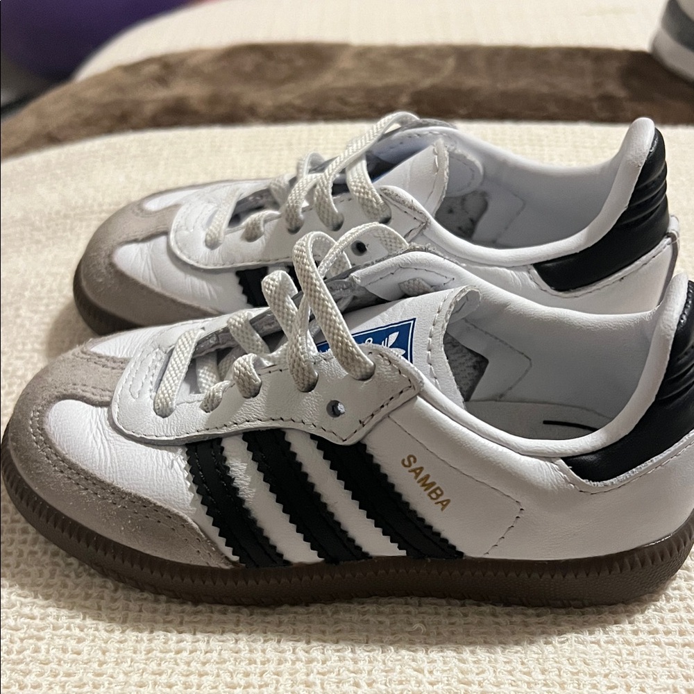 Adidas Samba Kids Sneakers - White, Black, and Brown